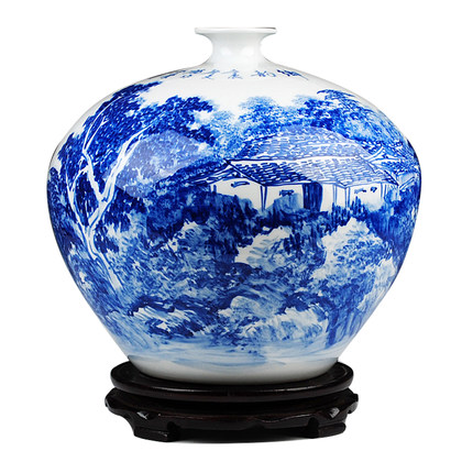 Compatible porzellan Jahrriesnge  for Hand blue white landscape painting vase cna0062 