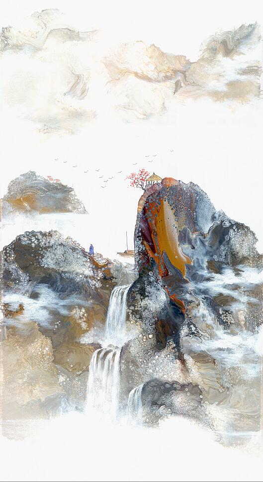 Compatible Landschaft JAHRRIESNGE  for waterfall lpf09568 