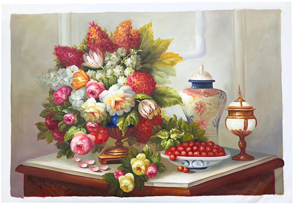 Compatible Stillleben Jahrriesnge  for vase-lamp-flower-fruit-lpg0828 