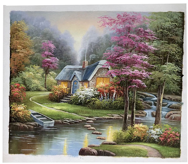 Compatible Landschaft JAHRRIESNGE  for house-river-boat-lpg1362 